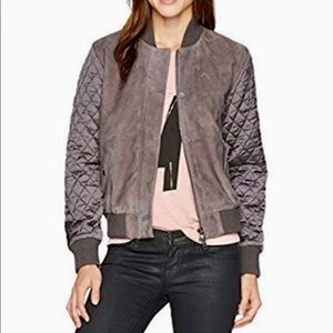 Michael Stars suede quilted bomber jacket Small